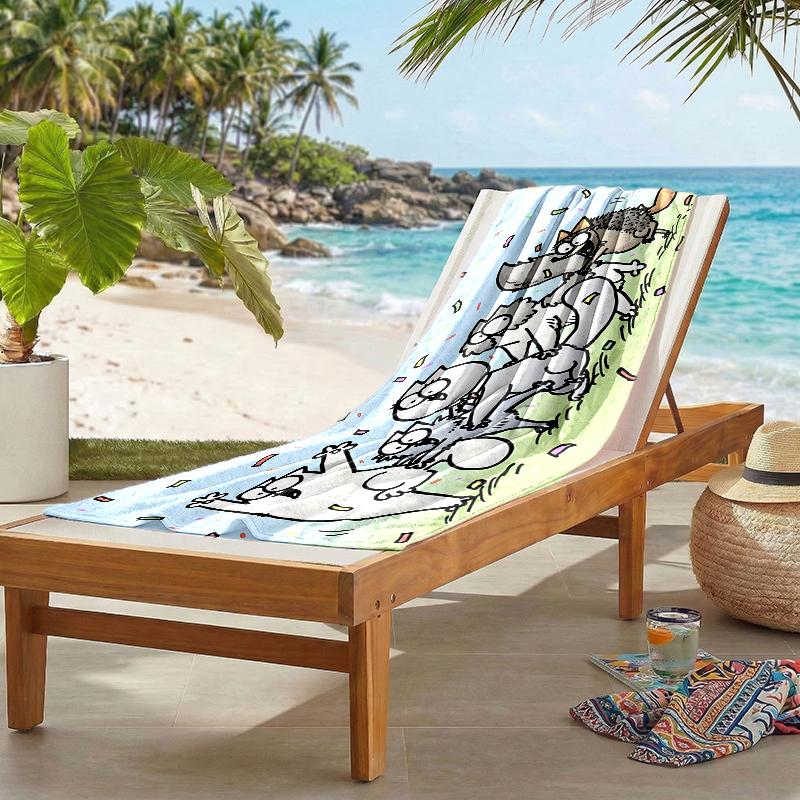Simon'S Cat Fashion Beach Towel: Ideal for Summer Adventures Soft, absorbent and quick drying suitable for swimming and bathing