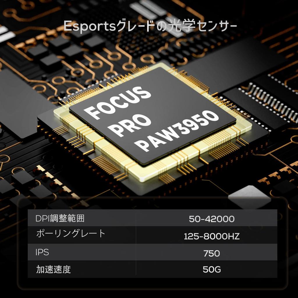 RK ROYAL KLUDGE RK M3 Wireless Gaming Lightweight PAW3950 Optical 42000 8000Hz Polling 5 Customizable Black Mouse, Rechargeable, 47g, Sensor,