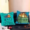 Dumpster Fire Pillow Case Removable Washable Cushion Cover – All-Season Soft Linen