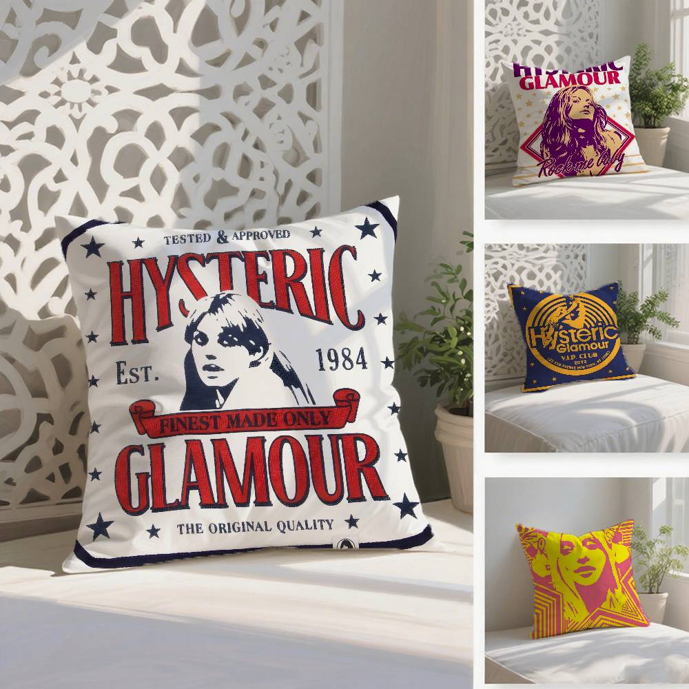 Jap-Fashionable H-Hysteric Casual Glamour Anti-Dustmite Pillowcase Invisible Zipper Silky Short Plush Sofa Cushion Cover