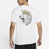 Nike Lion Print Basketball Sports Crew Neck Short Sleeve T-Shirt Men Tops White DD0784-100