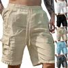 Men's Sports Cotton Linen Casual Loose Shorts Casual Pajamas Pocket Jogging Shorts Pants