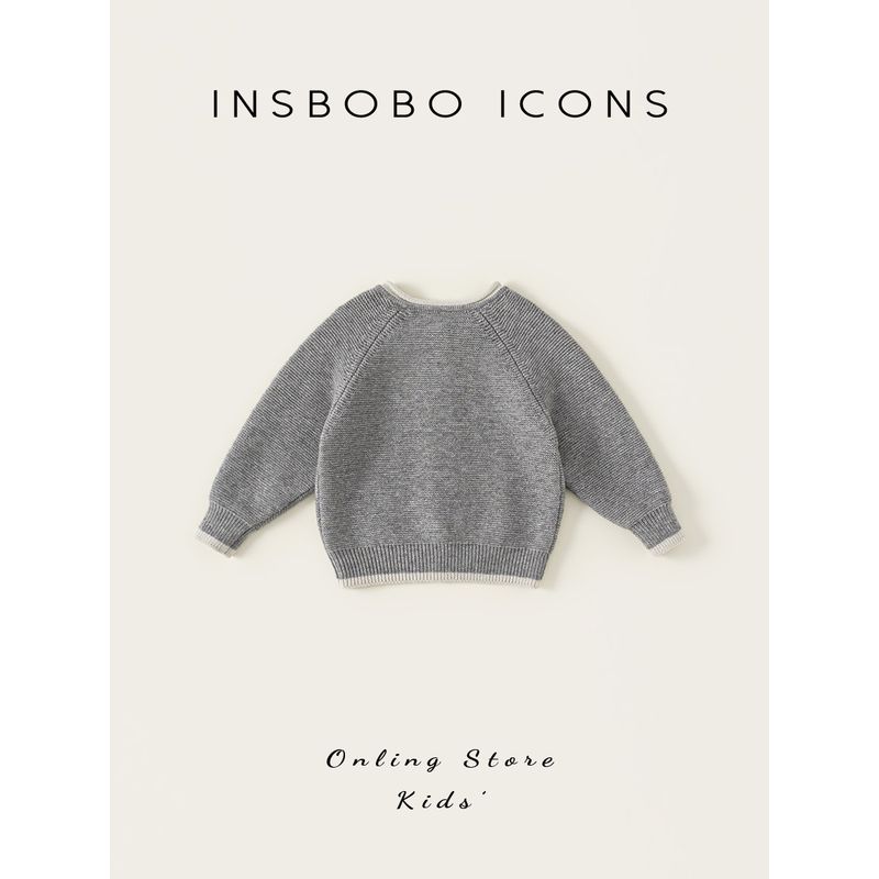 Insbobo Baby Sweater 2026 Spring New Style Knitted Cardigan for Girls, Stylish Top, Jacket for Boys, Spring Clothing