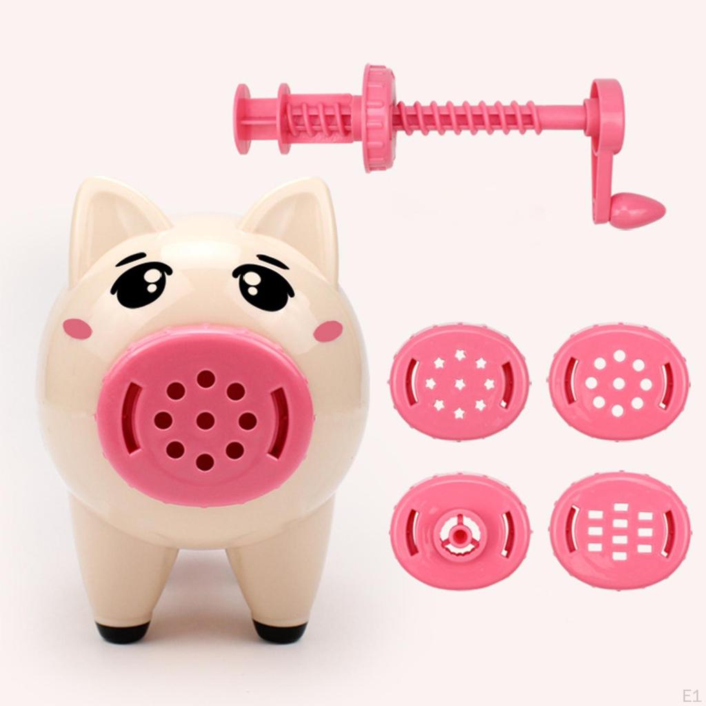Noodle Maker Toy Piggy Machine Kitchen Pretend Play Playset Handmade for Game Early