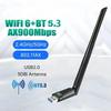 2 In 1 USB Bluetooth 5.4 Adapter 900Mbps Bluetooth Dongle Dual Band 2.4G&5GHz Wireless Network Card WiFi Receiver For Win10/11