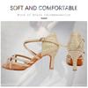 Fashion Women's Latin Tango Salsa Dance Shoes High Heels Indoor Open Toe Dance Shoes Heeled 7.5CM with Rhinestones