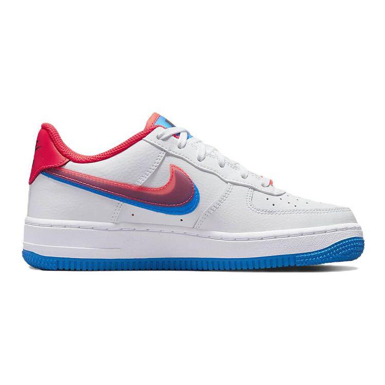 Nike Кроссовки Air Force 1 LV8 GS Offset Swoosh для детей Белый Фото-голубой Университетский-золотой DX1787-100