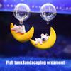 Floating Moon Bear Ornament Cute Mini Moon Bear Fish Tank Accessory for Underwater Landscape Aquarium Decoration