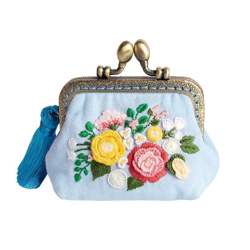 Cross-Border Ethnic Style DIY Coin Purse Kit: Handmade Embroidered Suzhou Design