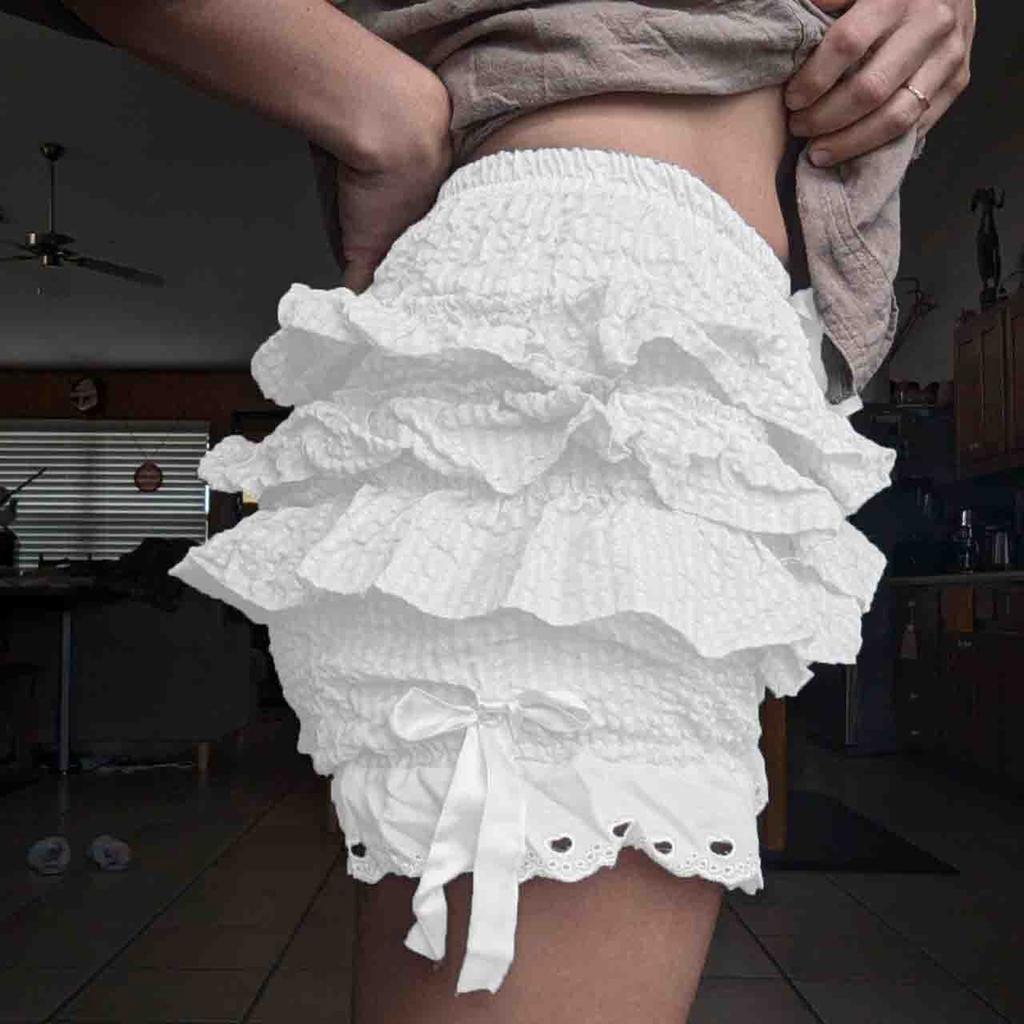 Женские шорты, однотонные, плиссированные, шорты поверх шорт с основой из слоистого материала