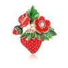Enamel Oil Drop Strawberry Brooch Alloy Fruit Brooch Fashion Simple Versatile Clothing Accessories