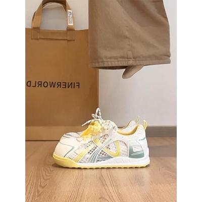 Женские кроссовки «папины кроссовки» 2025 лето новая обувь женская обувь модная повседневная обувь толстая подошва увеличивающая рост сетчатые дышащие спортивные туфли