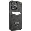 Чехол для iPhone 13 Guess 4G Triangle с карманом для карт Черный