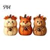 Decorative Wooden Tabletop Accents 3PCS Rustic Autumn Harvest Ornaments, Animal Designs Retro Maple Leaf Table Centerpieces Distressed Farmhouse