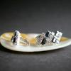 Серебряные серьги с натуральным сапфиром 6.05ct, фианитами (2202905)