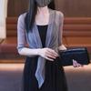 Блестящая сетчатая шаль Прозрачное короткое пальто Солнцезащитная укороченная блузка Зима/Осень/Весна/Лето