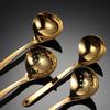 HANYANG 304 Stainless Steel Soup Shell Leakage Spoon Gold Titanium Plated Multi-specification Hot Pot Soup Spoon Household Kitchen Tableware