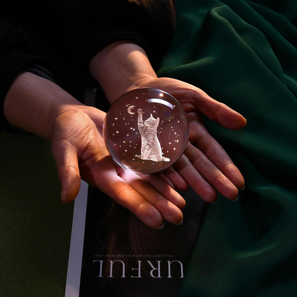 IFOLAINA 3D Cat Crystal a Popular Gift for and Other Special This Stylish LED Light Features a Cute Cat and Butterfly Creating a Relaxing a Great