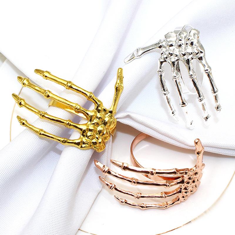 Пряжка для салфеток в виде руки призрака, держатель для колец, декор, принадлежности для Хэллоуина, пряжки из сплава, праздничная посуда, украшение