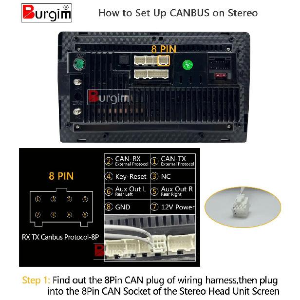 Burgim Car Android Radio Frame For Honda Odyssey RL5 2010-2017 9 inch 2DIN Stereo Panel Fascia 16PIN Harness Wire Power Cable Radio Accessories 4