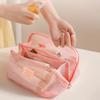 Mesh Makeup Bag for Women, Large Capacity Travel Cosmetic Organizer, Portable Toiletry Bag