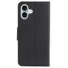 For iPhone 16 Case Detachable 2 in 1 PU Leather Wallet Phone Cover - Black