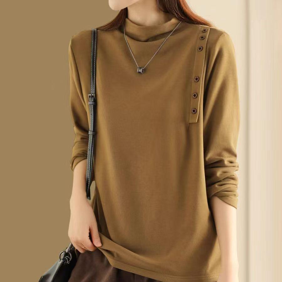 Женские топы с полувысоким воротником на осень и зиму, шлифованные и бархатные, теплые, базовые пуловеры, эластичные, для ношения под одежду и для прикрытия тела, для ношения с верхней одеждой