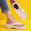 White Thick Sole Wedge Flip Flops for Women 2025 Summer Eva Clip Toe Platform Sandals Woman Fashion Non Slip Beach Slippers