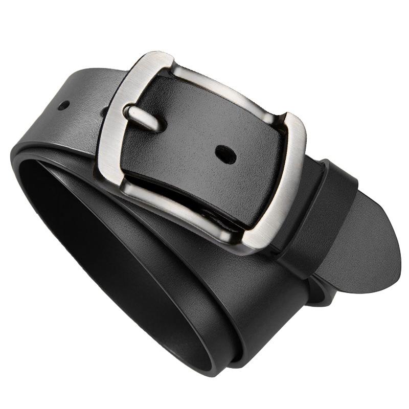 Men's Belt Trendy Retro Business Pin Buckle Cowhide Belt Versatile Young Middle Aged Jeans Belt Men