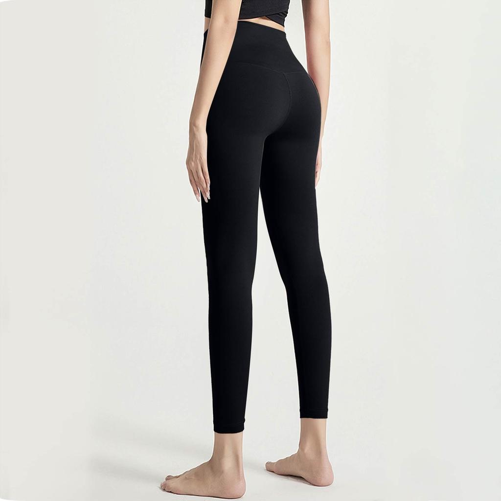 Женские модные однотонные штаны для йоги с высокой талией, узкие спортивные штаны для фитнеса