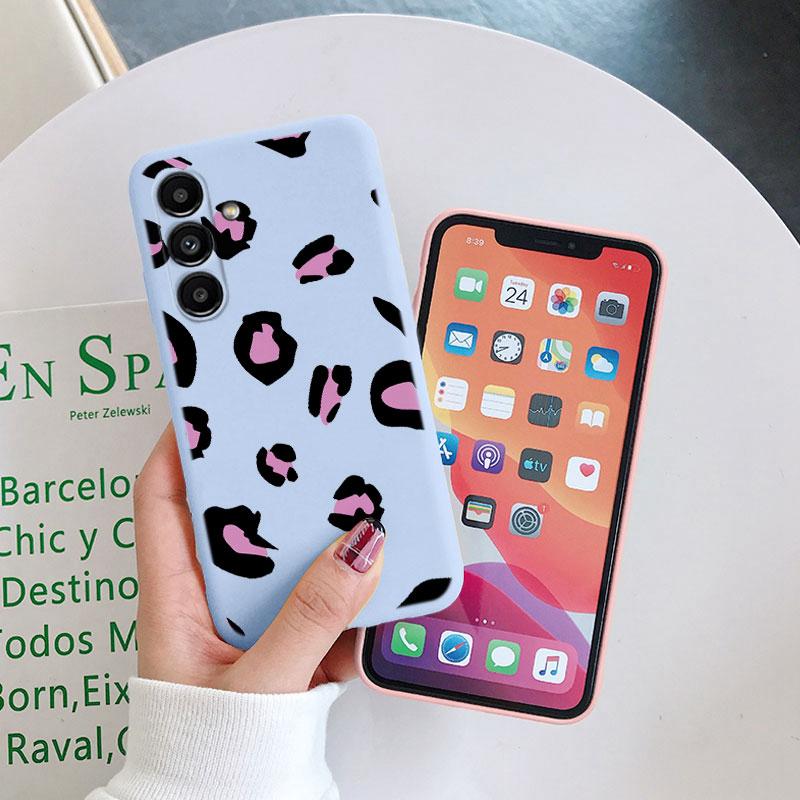 Чехол с леопардовым принтом для Samsung Galaxy A24 A54 A55 A34 A56 A16 4G Защитная задняя крышка Мягкий силикон Fundas Shell Coque