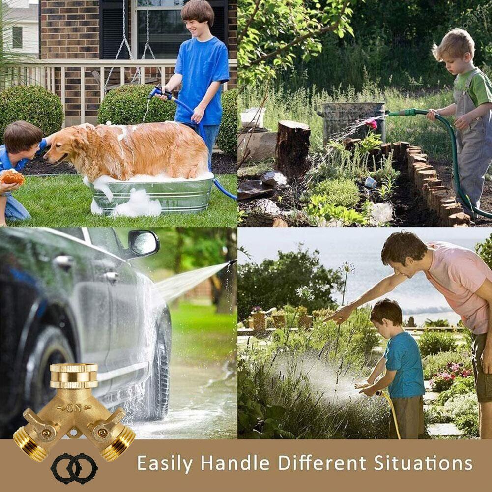 3/4 дюйма 2-ходовой латунный садовый шланговый разветвитель Y-типа распределитель полива для наружного крана
