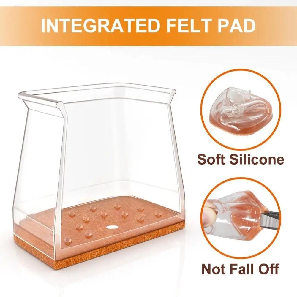 Floor Protectors Chair Feet Cover Square Silicone Leg Caps Chair Leg Cover  Feet Cap Bottom