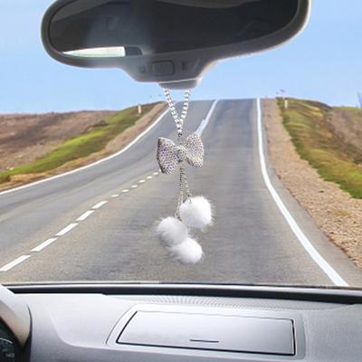 Автомобильная подвеска, сверкающий горный хрусталь, подвесное украшение со шнурком, легкое вешание, зеркало заднего вида, искусственное украшение из кристаллов