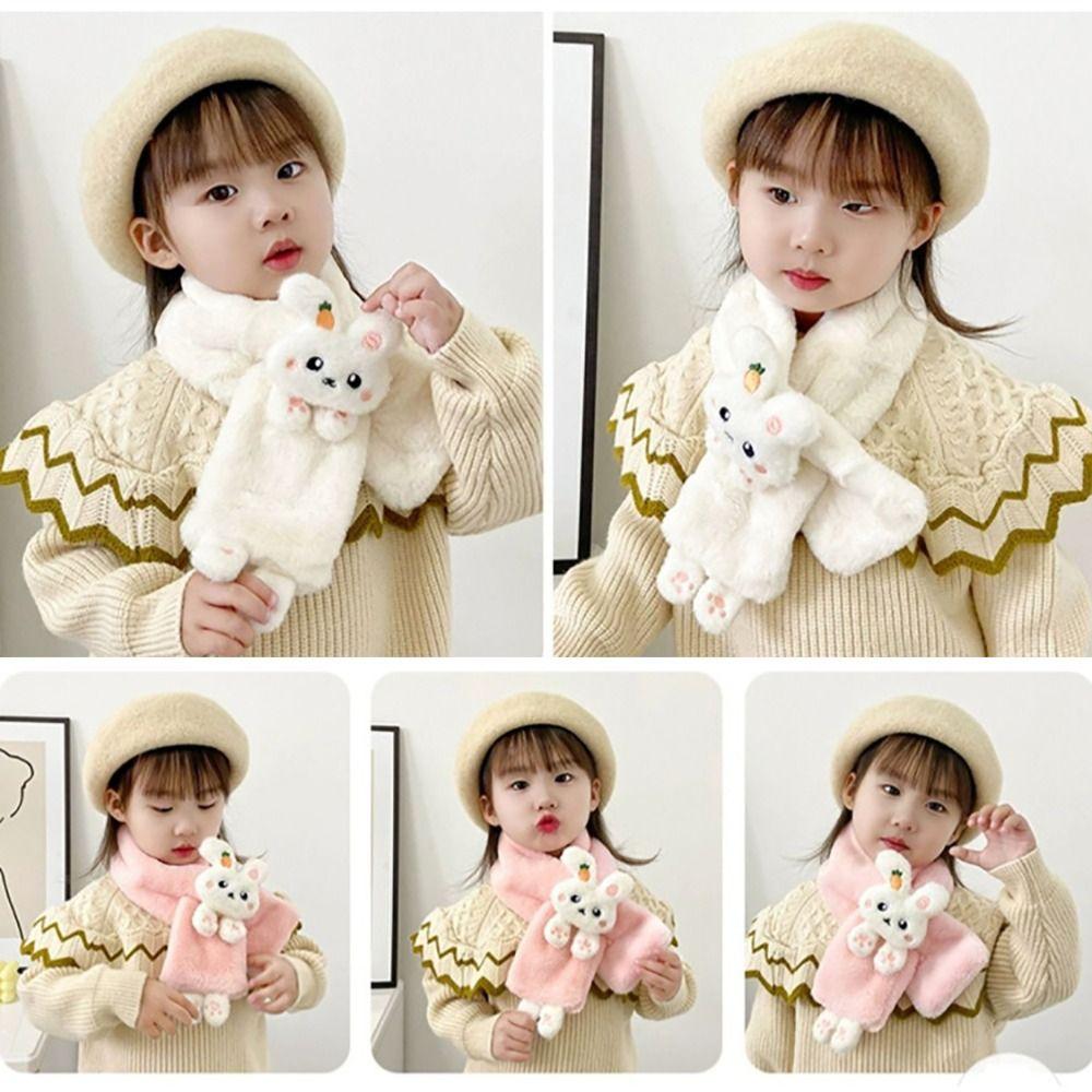 Thick Cartoon Faux Fur Scarf Warmth Scarves Wraps Cute Cold-Proof Collar  Boys Girls