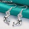 925 Sterling Silver Dolphin Zircon Earrings Fashion Jewelry