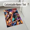Personalized Crystal Velvet Carpet,Chainsaw Man Custom Printed Name, Plush Area Rug For Home Indoor Decor