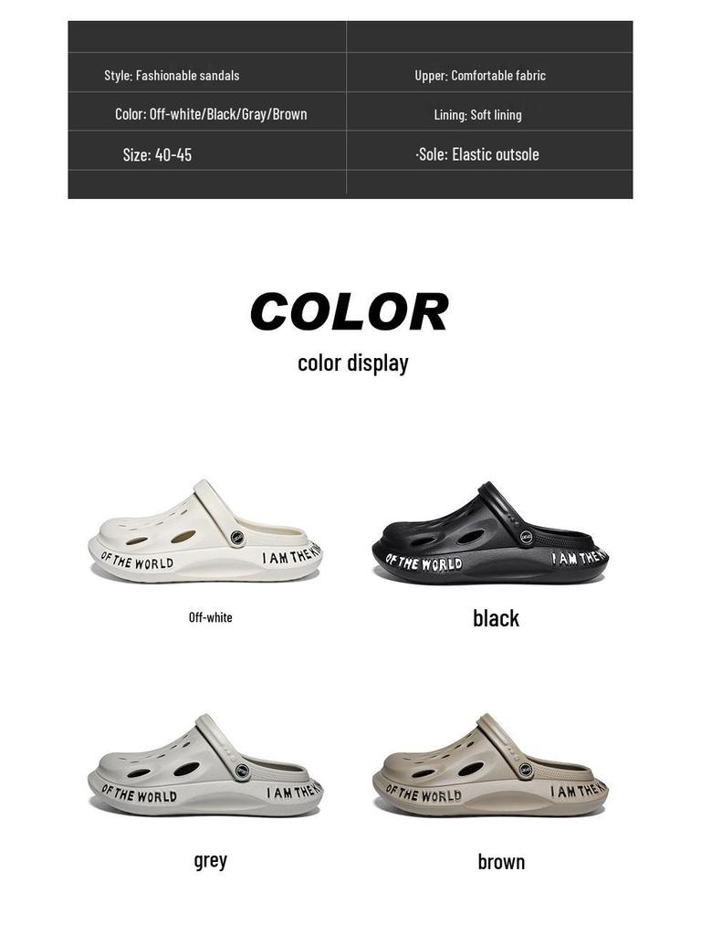 Мужские сандалии и шлепанцы с закрытым носком «Кокосовый сад» – Мягкая подошва, дышащие, модные, универсальные для пляжа.