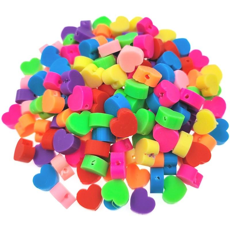 Бусины-разделители «сделай сам» для изготовления ювелирных изделий в форме сердца, кулон 10 мм, мягкий керамический браслет, ожерелье, бусины