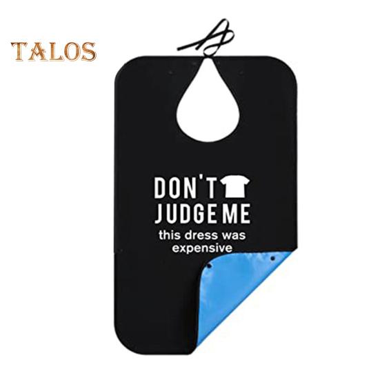 Водонепроницаемые нагрудники для взрослых мужчин с улавливателем крошек со смешным текстом, черные, легко моющиеся, легкие, для защиты одежды во время еды