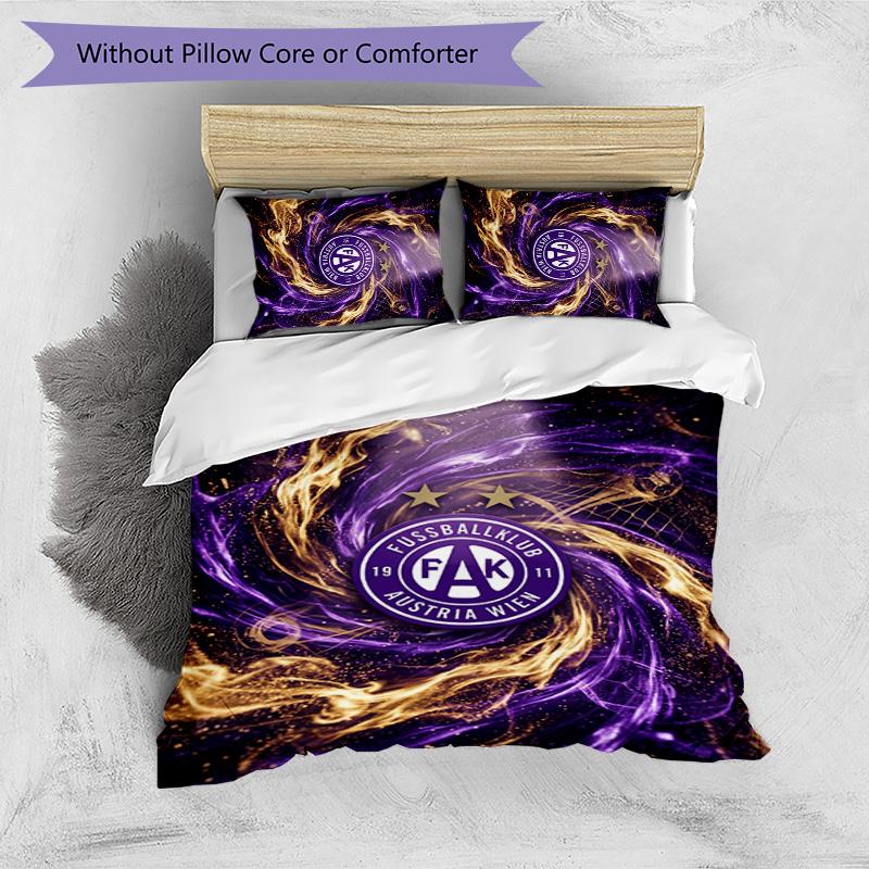Austria Wien FC Printed 3PCS Bedding Set Breathable Duvet Cover with Pillowcases Decorative Bed Linen for Bedroom Home