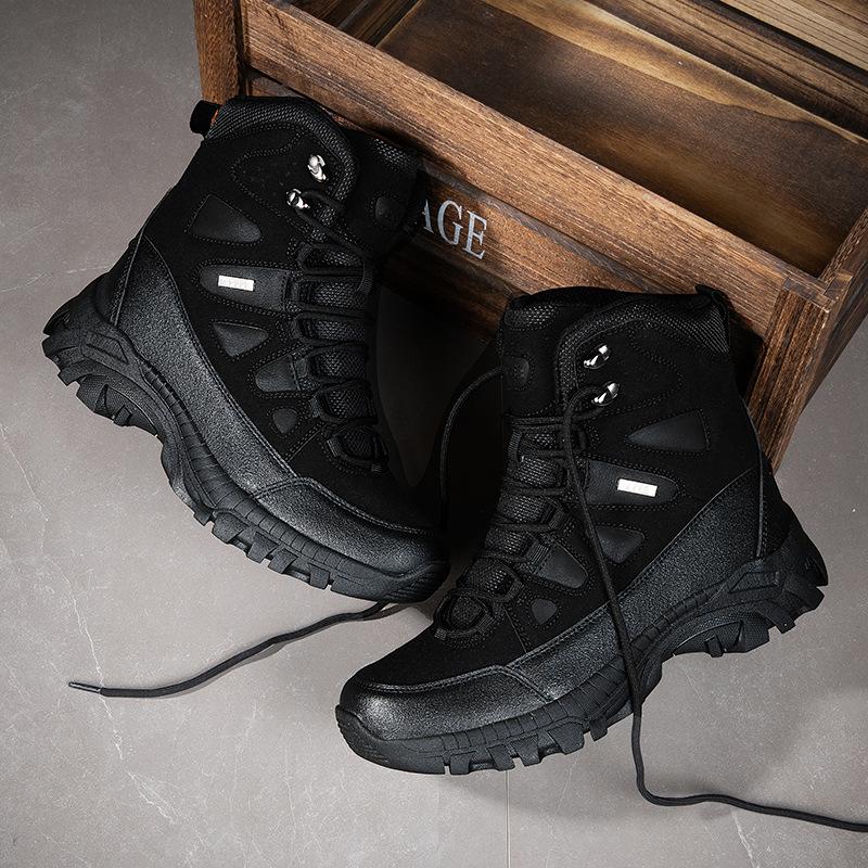 Large size high-top military fans combat boots breathable and wear-resistant outdoor training camping tactical shoes new special forces boots