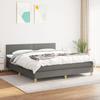 3140554 vidaXL Divan Bed with Mattress Dark Grey 180x200cm Fabric