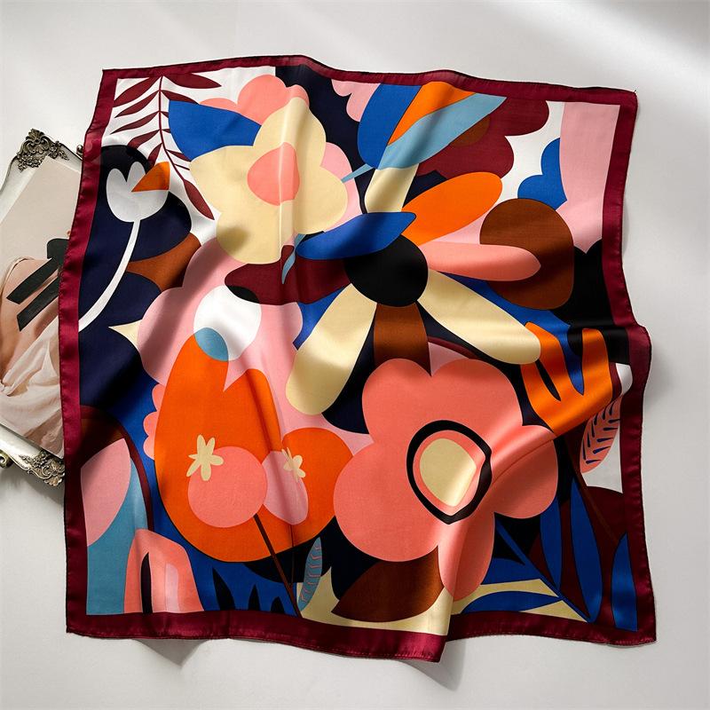 70 * 70cm New Silk Small Square Scarf For Women'S Neck Protection Professional Scarf Versatile Hair Tie Headscarf Scarf