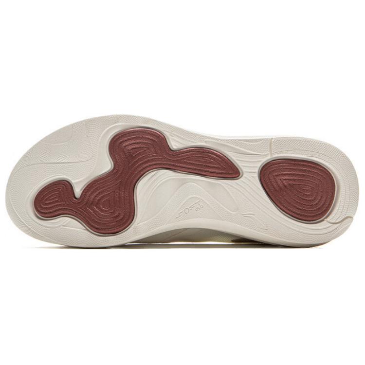 Li-Ning Soft Go Retro Versatile Fashion Classic Shock Absorption Non-Slip Wear-Resistant Low-Top Casual Shoes Men Sneakers Champagne-White AGLV005-17