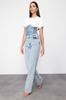 Women's Jeans Fashion New Season Light Blue High Waist Wide Leg Jeans