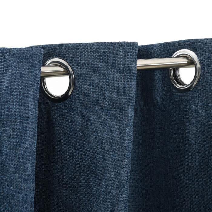 VidaXL Blackout Curtain Linen Look with Eyelets Blue 290x245 Cm