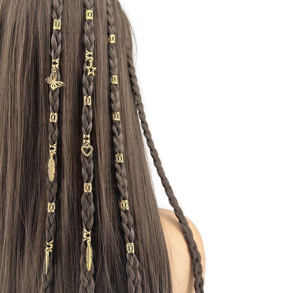 26pcs Dread Locks Hollow Out Hair Ring Hair Braiding Hair Braid Tubes Dreadlocks Beads  Decor