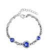 Fashion Ocean Heart Shaped Topaz Zircon Crystal Rhinestone Love Bracelet Jewelry For Women