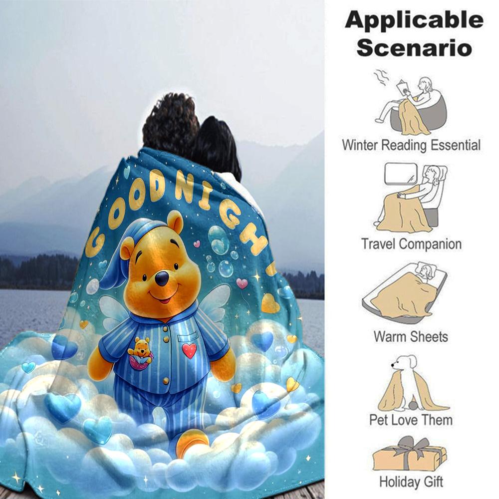 Piglet'S Sweet Dreams Flannel Blanket Super Soft Warm Cozy Blanket For Sofa Bed Office Travel Allseason Home Decor Gift
